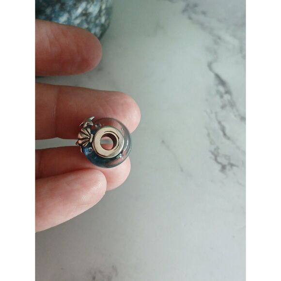 Blue Murano Glass Seashell & Starfish Charm S925 Sterling Silver Universal Fit - Picture 10 of 10